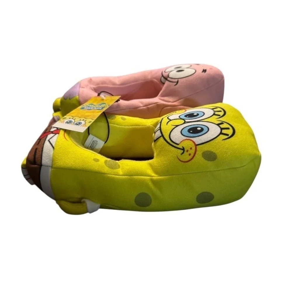 Nickelodeon Spongebob Patrick Star Youth‎ Slippers Plush Cuddle Size 13-1